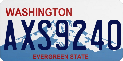 WA license plate AXS9240