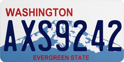WA license plate AXS9242
