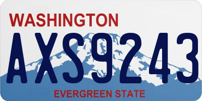 WA license plate AXS9243