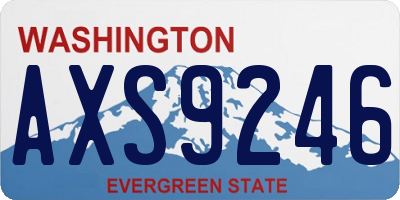 WA license plate AXS9246