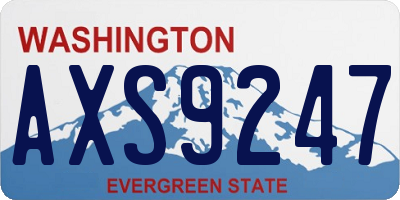 WA license plate AXS9247