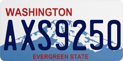 WA license plate AXS9250