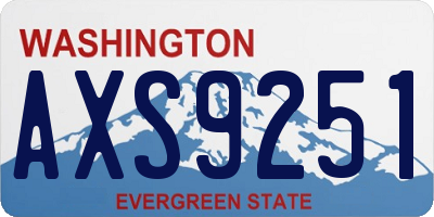 WA license plate AXS9251