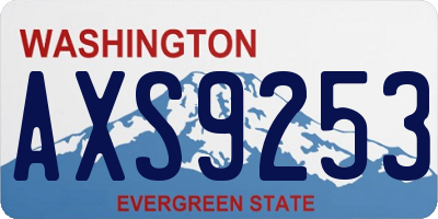 WA license plate AXS9253