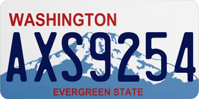 WA license plate AXS9254