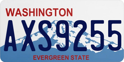 WA license plate AXS9255