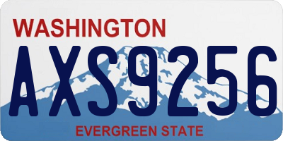 WA license plate AXS9256
