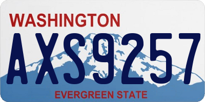 WA license plate AXS9257