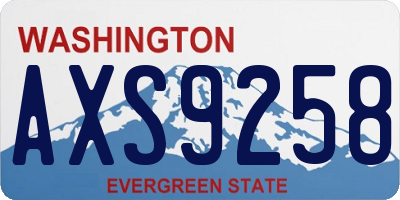 WA license plate AXS9258