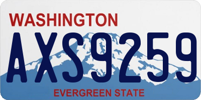 WA license plate AXS9259