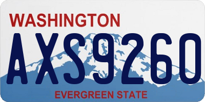 WA license plate AXS9260