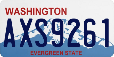 WA license plate AXS9261