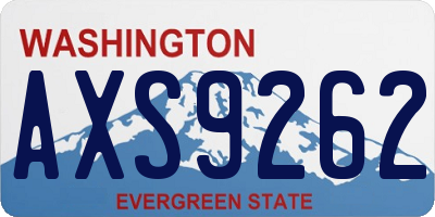 WA license plate AXS9262
