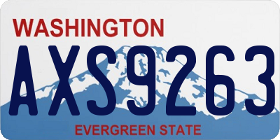 WA license plate AXS9263