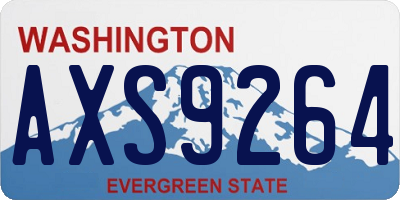 WA license plate AXS9264