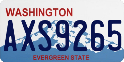 WA license plate AXS9265