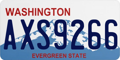 WA license plate AXS9266