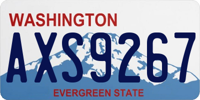 WA license plate AXS9267
