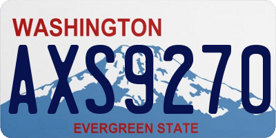 WA license plate AXS9270