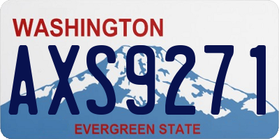 WA license plate AXS9271