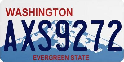 WA license plate AXS9272
