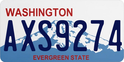 WA license plate AXS9274