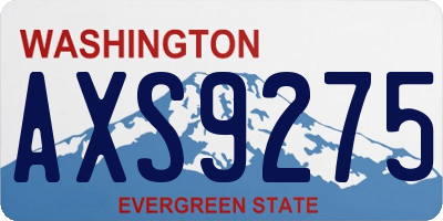 WA license plate AXS9275