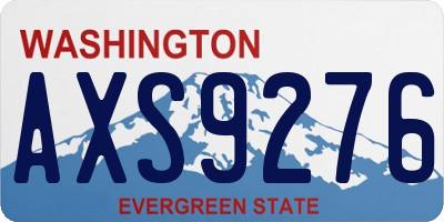 WA license plate AXS9276