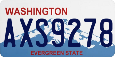 WA license plate AXS9278