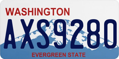 WA license plate AXS9280