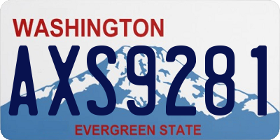WA license plate AXS9281