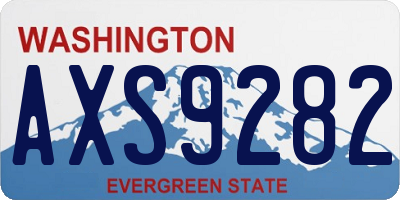 WA license plate AXS9282