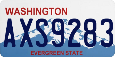 WA license plate AXS9283