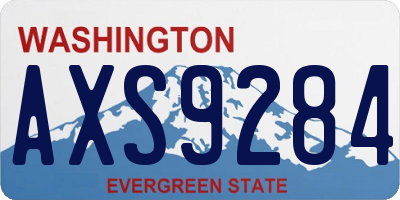 WA license plate AXS9284