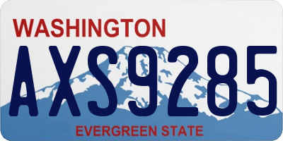 WA license plate AXS9285