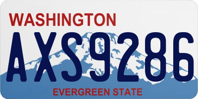 WA license plate AXS9286