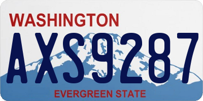 WA license plate AXS9287