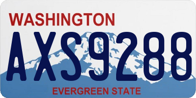 WA license plate AXS9288