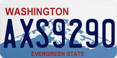 WA license plate AXS9290