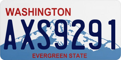 WA license plate AXS9291