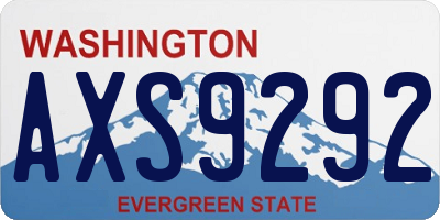 WA license plate AXS9292