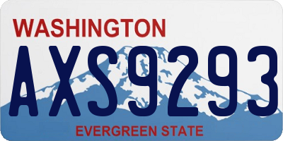 WA license plate AXS9293