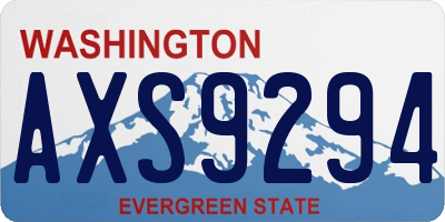 WA license plate AXS9294