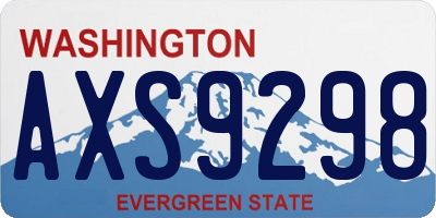 WA license plate AXS9298