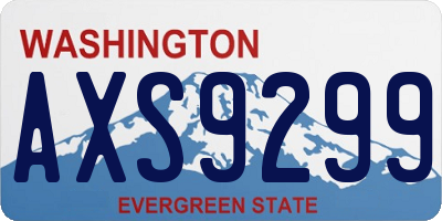 WA license plate AXS9299