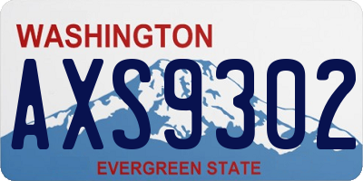 WA license plate AXS9302