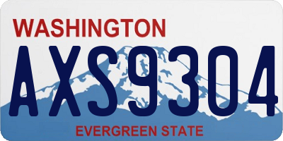WA license plate AXS9304