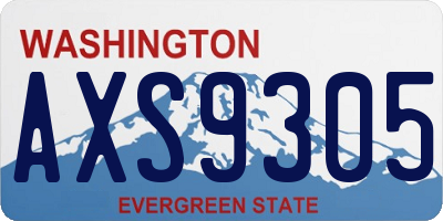 WA license plate AXS9305