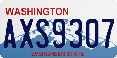 WA license plate AXS9307