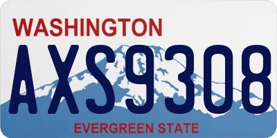 WA license plate AXS9308